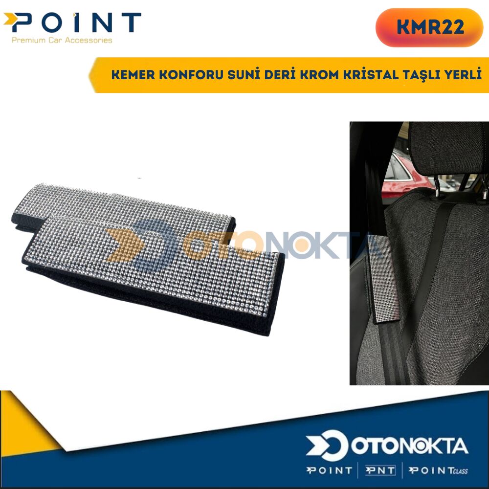 KEMER KONFORU SUNİ DERİ KROM KRİSTAL TAŞLI YERLİ