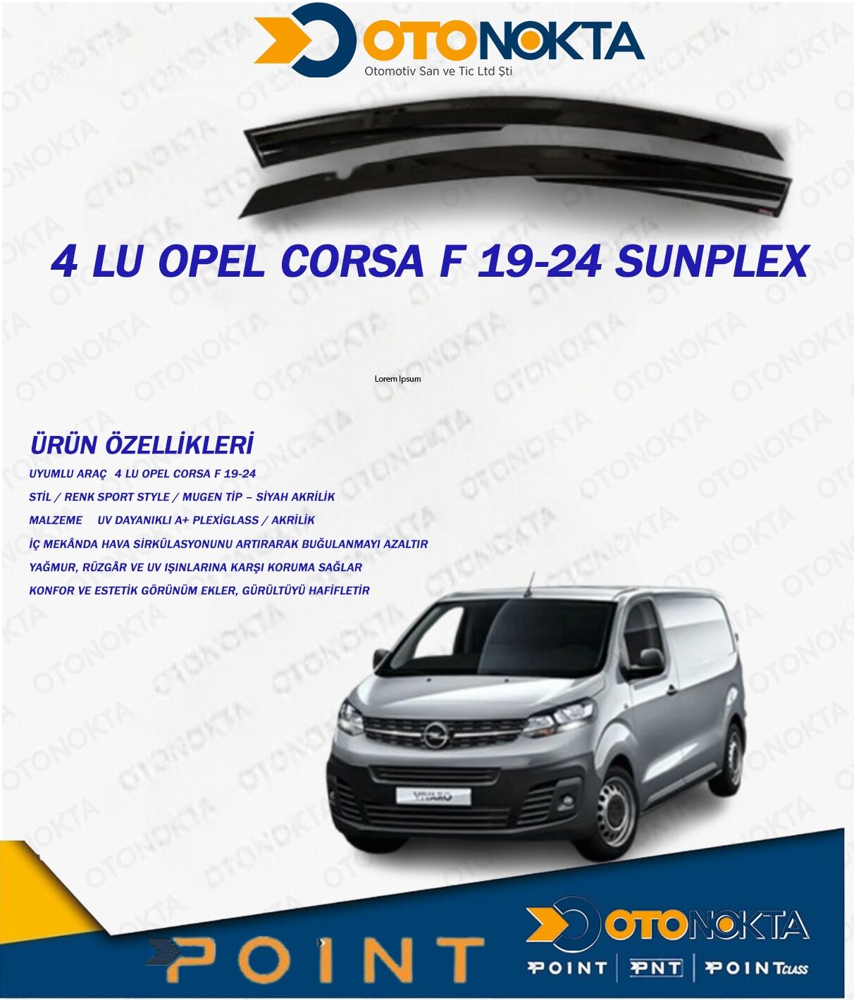CAM RÜZGARLIĞI 4 LÜ OPEL CORSA F 19-24 SUNPLEX