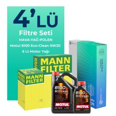 MANN Volvo S60 2.0 B5 Filtre Bakım Seti Motul Motor Yağlı (2019-2024) 4 Lü