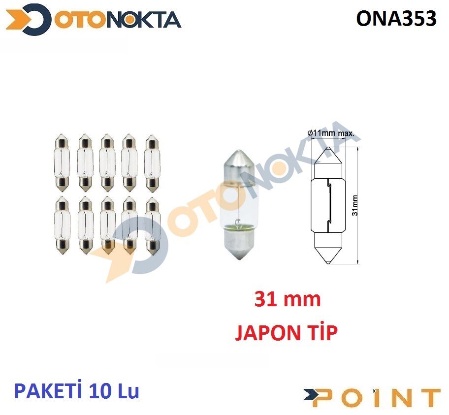 AMPÜL SOFİT ŞEFFAF EKONOMİK C10W 12V 10W 2218