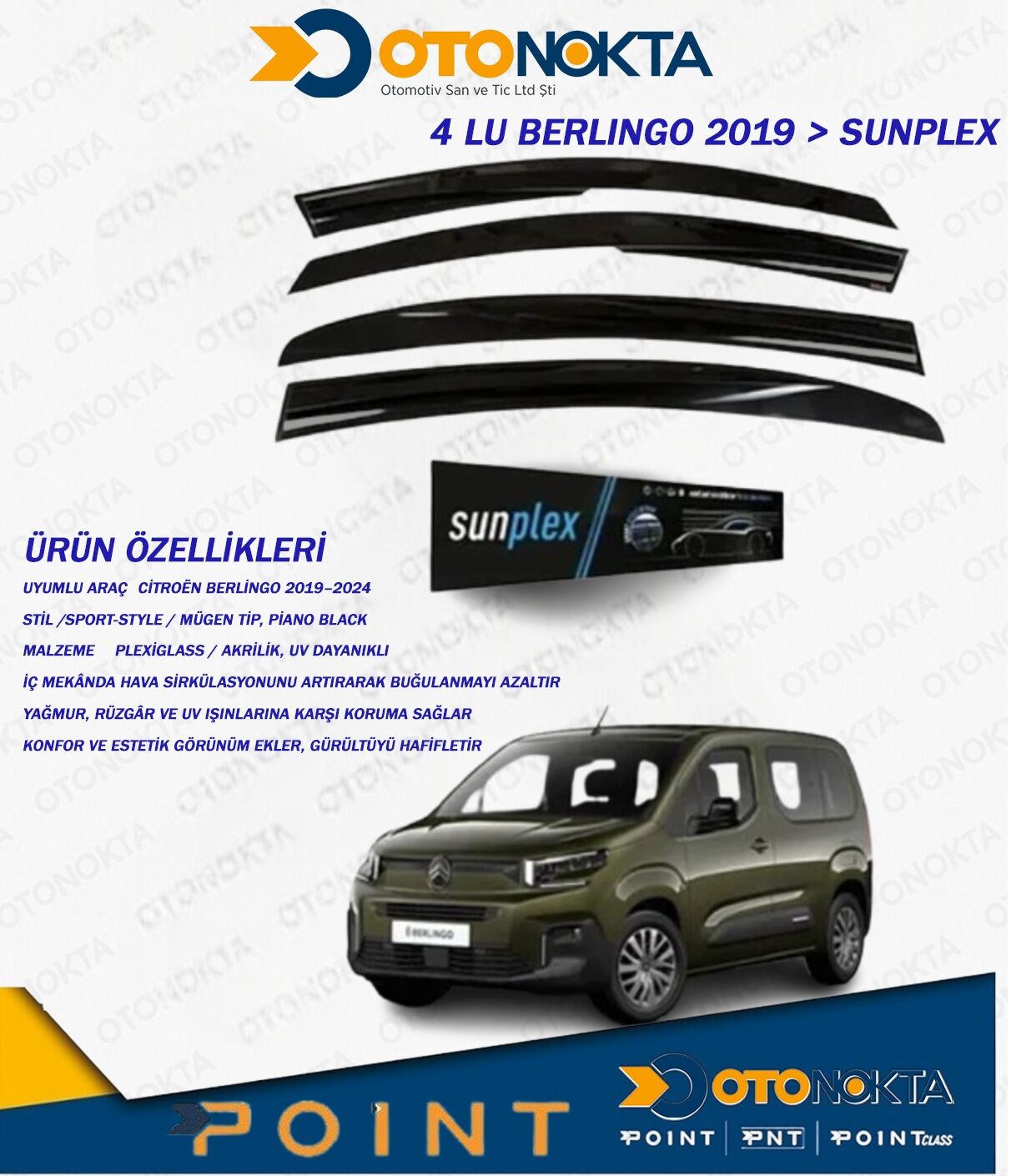 CAM RÜZGARLIĞI 4 LÜ BERLİNGO 2019 > SUNPLEX