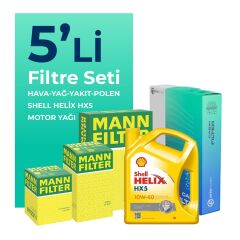 MANN Jeep Grand Cherokee 3.1 Dizel Filtre Bakım Seti Shell Motor Yağlı (1999-2002) 5 Li