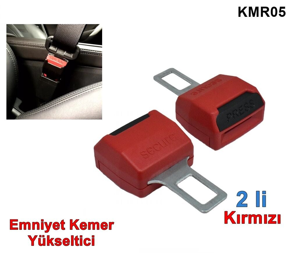 EMNİYET KEMER YÜKSELTİCİ SECURE İKİLİ KIRMIZ YERLİ