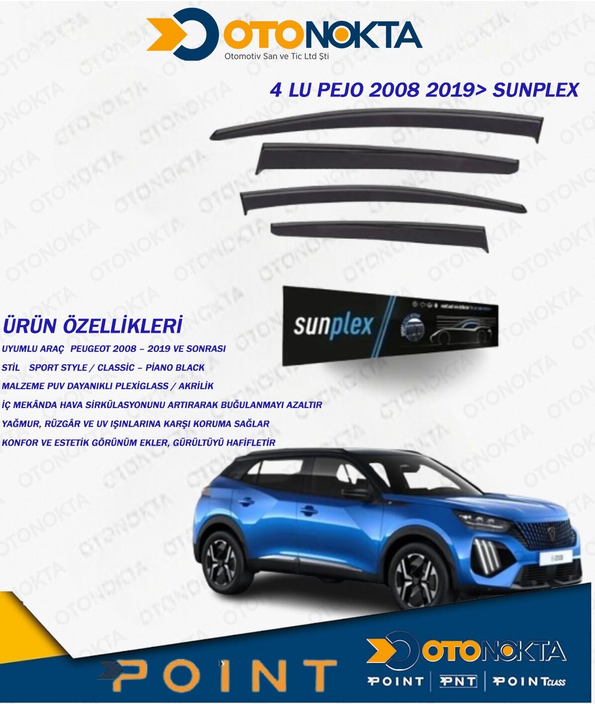 CAM RÜZGARLIĞI 4 LÜ PEJO 2008 2019> SUNPLEX