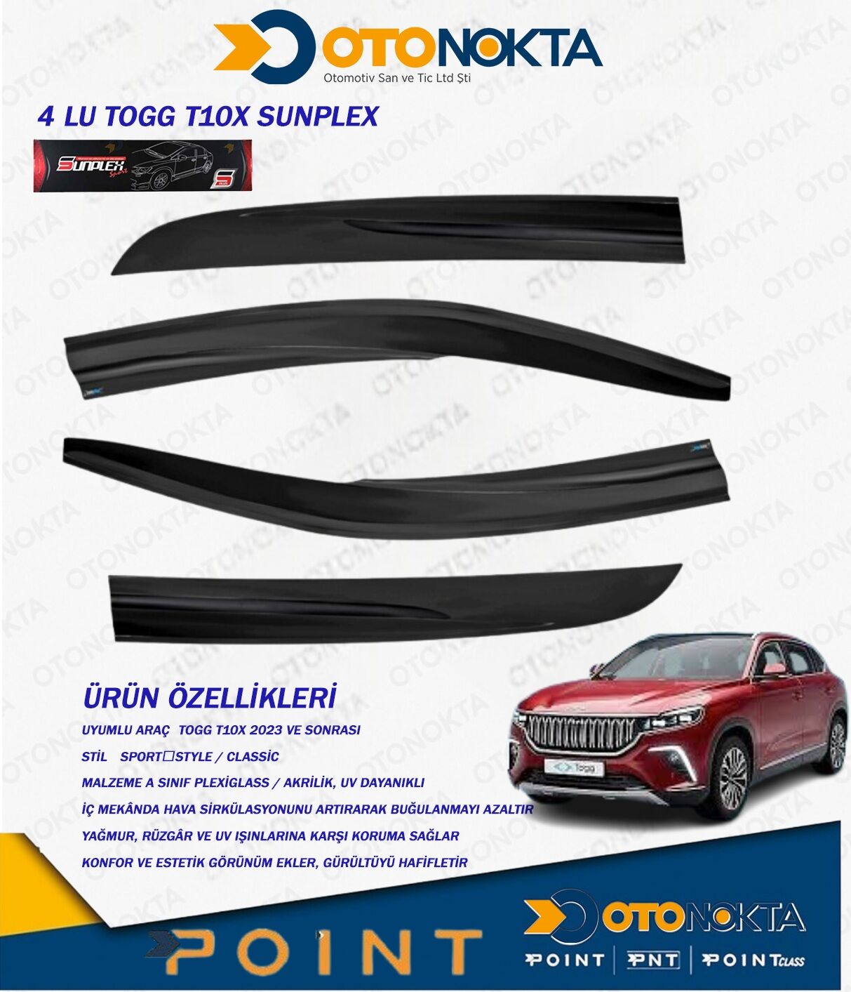 CAM RÜZGARLIĞI 4 LÜ TOGG T10X SUNPLEX