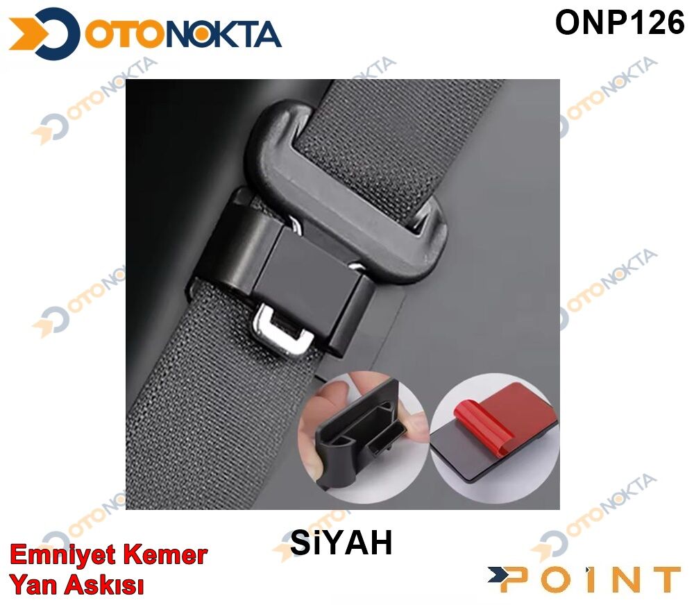 EMNİYET KEMERİ YAN ASKISI SİYAH İTHAL POİNT