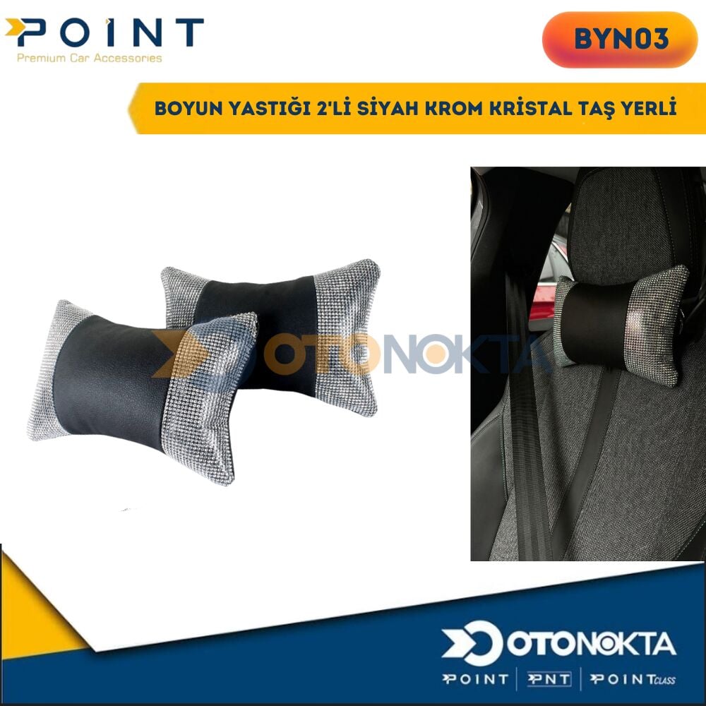 BOYUN YASTIĞI 2 Lİ SİYAH KROM KRİSTAL TAŞ YERLİ