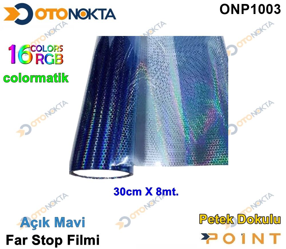 FAR FİLMİ PETEK AÇIK MAVİ COLORMATİK 30X8M POİNT