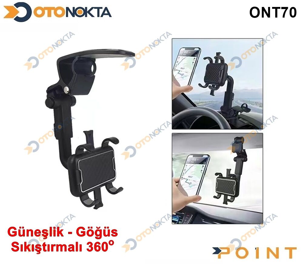 TELEFON TUTUCU GÜNEŞLİĞE SIKIŞTIRMA DÖNER POİNT