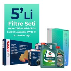 BOSCH Alfa Giulietta 1.6 Dizel 105 HP Filtre Bakım Seti Castrol Motor Yağlı (2010-2015) 5 Li