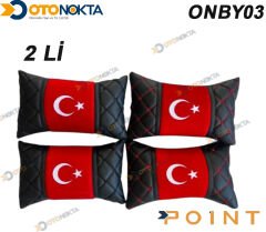 BOYUN YASTIĞI DERİ KAPİTONELİ TÜRK BAYRAĞI 2 Lİ