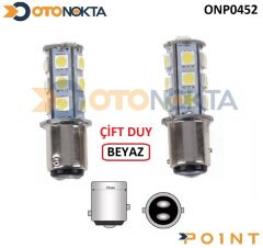 AMPÜL 93 ÇİFT DUY NORMAL 15 LED BEYAZ 12V POİNT