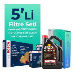 BOSCH Fiat Doblo 1.3 Dizel Filtre Bakım Seti Motul Motor Yağlı EURO 6 (2015-2022) 5 Li