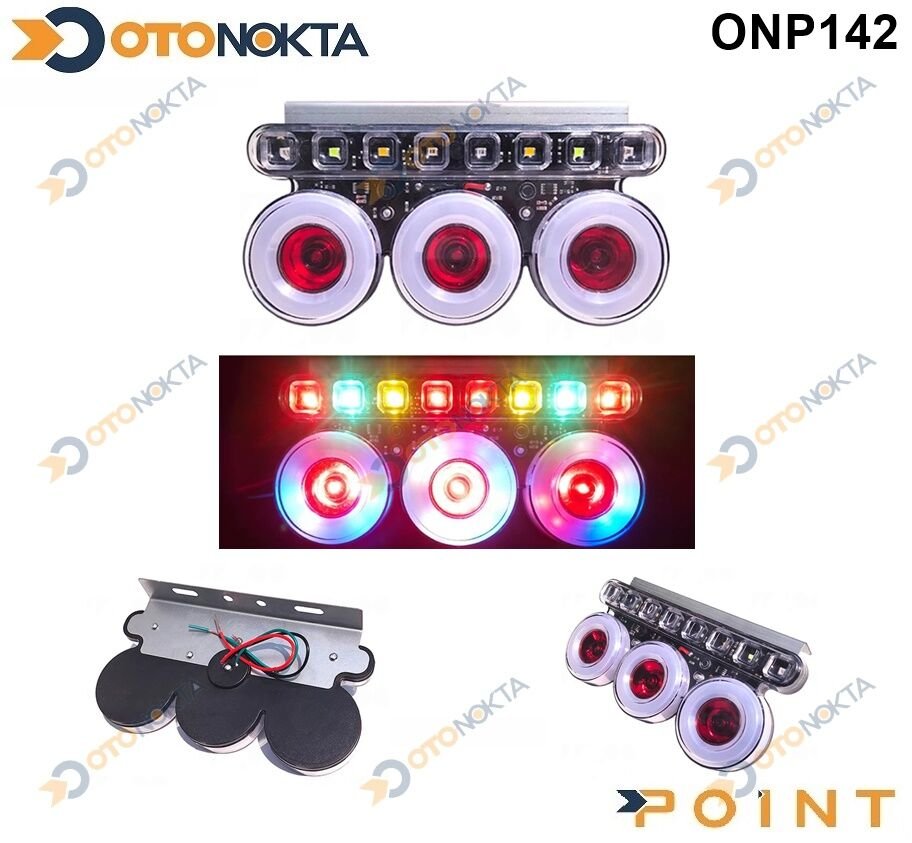 STOP LED 7 RENKLİ DÖNERLİ YUVARLAK 12V POİNT