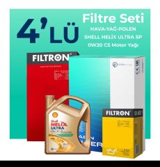 Filtron Hyundai Elantra 1.6 Benzin Filtre Bakım Seti Shell Motor Yağlı (2020-2024) 4 Lü