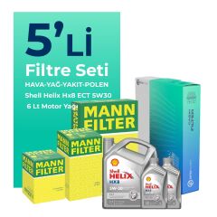 MANN Citroen Jumper 2.2 Dizel Filtre Bakım Seti Shell Motor Yağlı (2014-2016) 5 Li