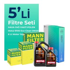 MANN Volkswagen Caddy 2.0 Dizel Filtre Bakım Seti Motul Motor Yağlı (2020-2025) 5 Li