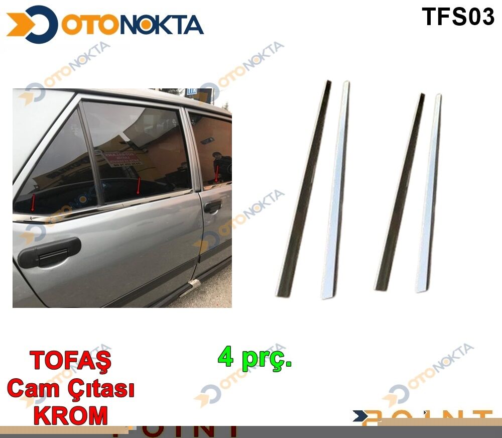 TOFAŞ CAM CITASI KROMU 4 PARÇA YERLİ