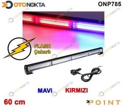 ÇAKAR LAMBA UZUN 4 LÜ COB LED KIRMIZI MAVİ POİNT