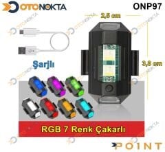 MİNİ ÇAKAR LED RGB 7 RENKLİ GEÇMELİ POİNT