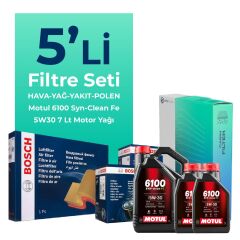 BOSCH Nissan Skystar 2.5 Dizel Filtre Bakım Seti Motul Motor Yağlı (2008-2012) 5 Li