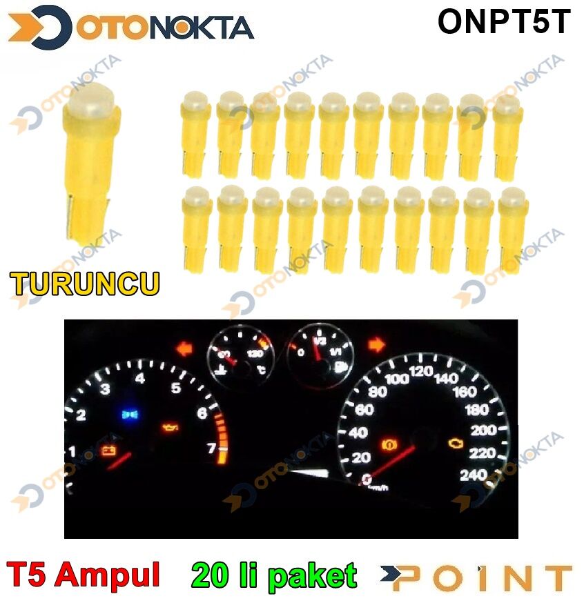 AMPÜL GÖSTERGE LEDLİ T5 TURUNCU PAKET 20 Lİ POİNT