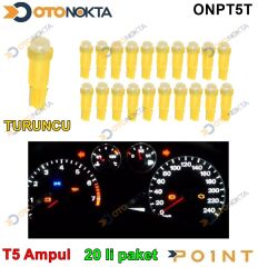 AMPÜL GÖSTERGE LEDLİ T5 TURUNCU PAKET 20 Lİ POİNT