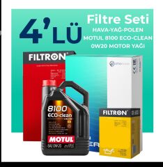 Filtron Ford EcoSport 1.0 Benzin Filtre Bakım Seti Motul Motor Yağlı (2018-2022) 4 Lü