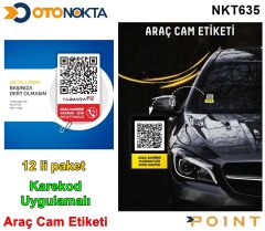 PARK TEL KARE KOD MOVTAG ARAÇ CAM ETİKETİ 12 Lİ