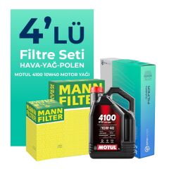 MANN Fiat Punto 1.2 Benzinli Filtre Bakım Seti Motul Motor Yağlı (2005-2011) 4 Lü