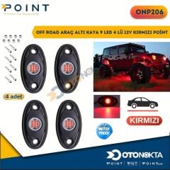OFF ROAD ARAÇ ALTI KAYA 9 LED 4LÜ 12V KIRMIZ POİNT