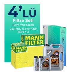 MANN BMW Z4 3.0i sDrive 258 HP Filtre Bakım Seti Liqui Moly Motor Yağlı (2009-2012) 4 Lü