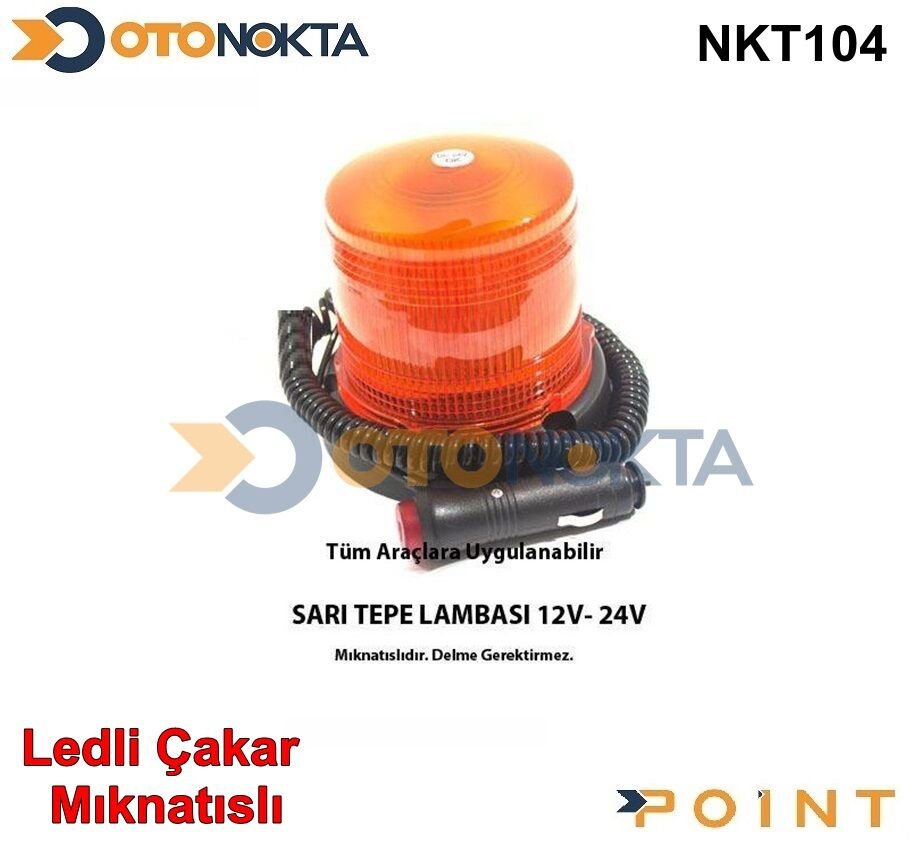 TEPE LAMBASI MIKNATISLI BÜYÜK ÇAKARLI 12€24V SARI