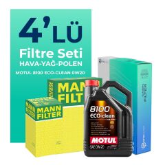MANN Volkswagen Golf 1.5 TSi Filtre Bakım Seti Motul Motor Yağlı (2018-2020) 4 Lü