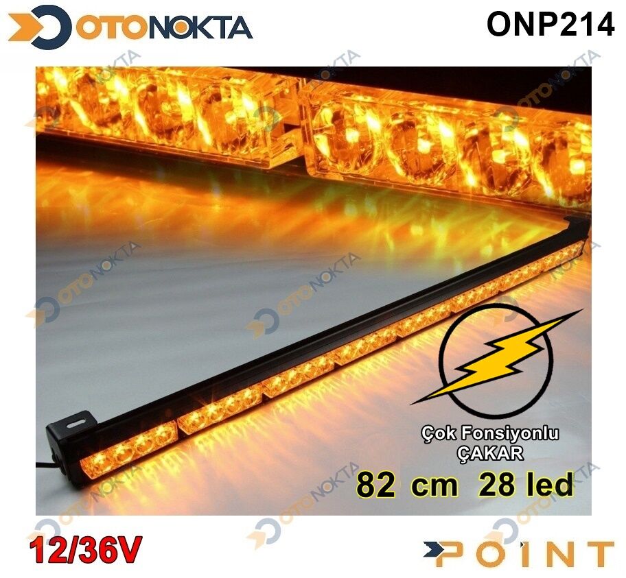 TEPE LAMBASI ÇAKAR 12€36V TURUNCU 76CM 28LED POİNT