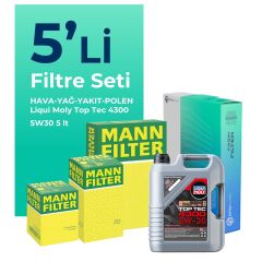 MANN Mercedes B180 Dizel Filtre Bakım Seti Liqui Moly Motor Yağlı (2013-2018) 5 Li
