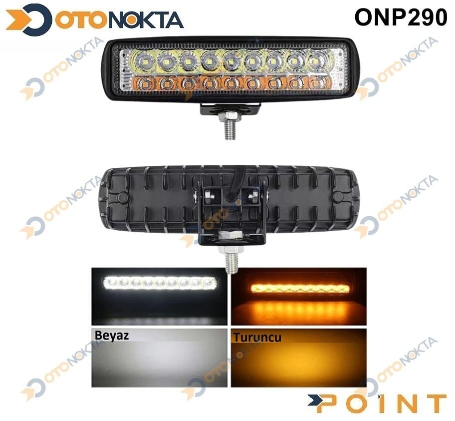 OFF ROAD ÇALIŞMA L 18 LED 12V TURUNCU BEYAZ  POİNT
