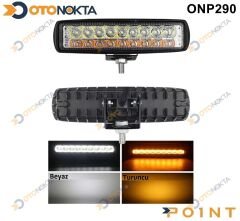 OFF ROAD ÇALIŞMA L 18 LED 12V TURUNCU BEYAZ  POİNT