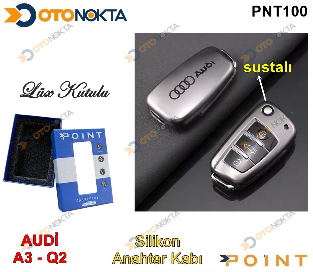 ANAHTARLIK KABI SİLİKONLU GRİ AUDİ MODEL 1 POİNT