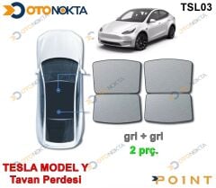 TESLA TAVAN PERDESİ MODEL Y GRİ GRİ 2 PRÇ İTHAL