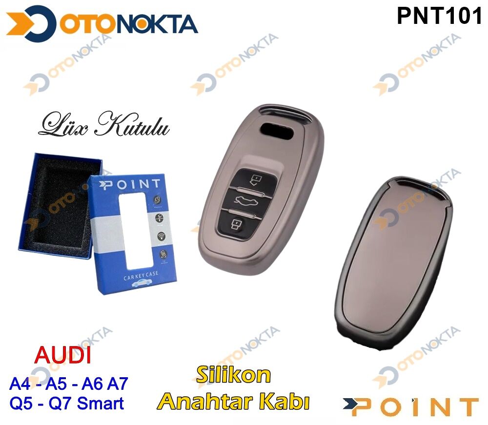 ANAHTARLIK KABI SİLİKONLU GRİ AUDİ MODEL 2 POİNT