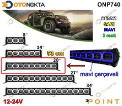 OFF ROAD LED 9 LED 53 CM  MAVİ BEYAZ SARI 12V€24V