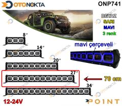 OFF ROAD LED 12 LED 70 CM MAVİ BEYAZ SARI 12V€24V