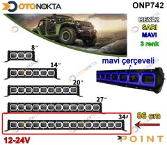 OFF ROAD LED 15 LED 86 CM MAVİ BEYAZ SARI 12V€24V