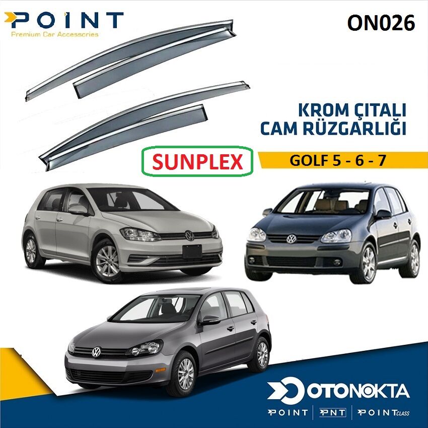 CAM RÜZGARLIĞI 4 LÜ KROMLU VW GOLF 5-6-7 SUNPLEX