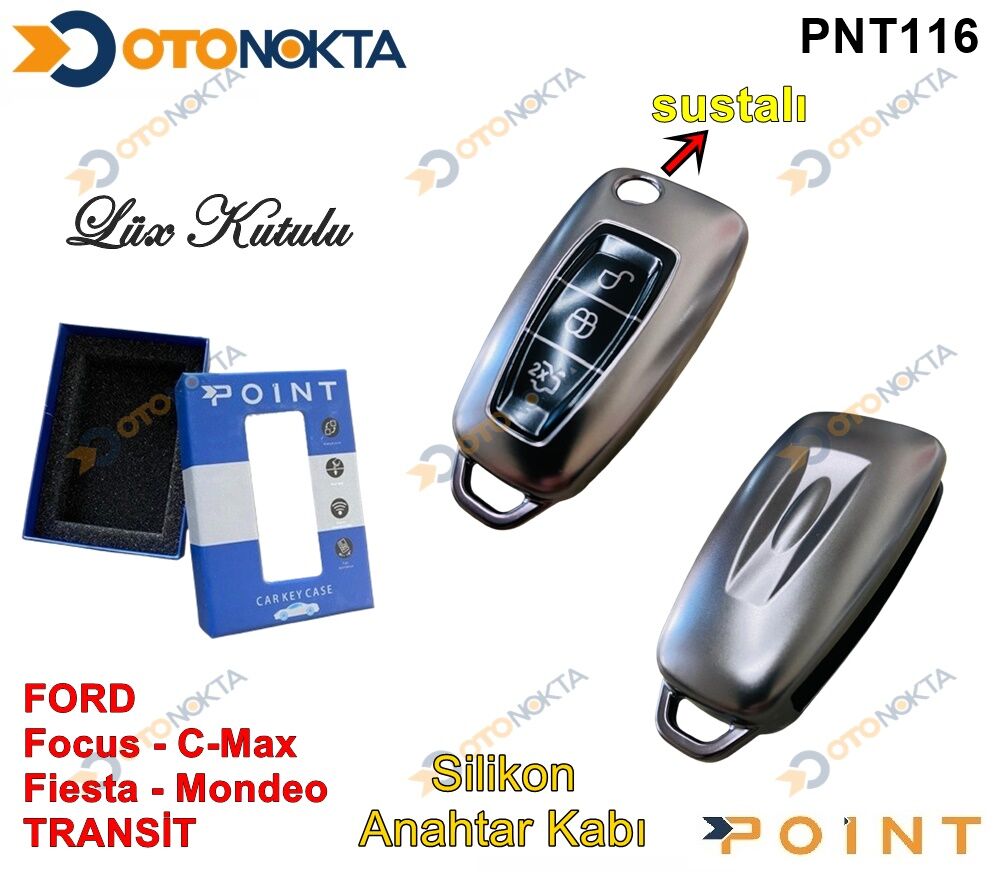 ANAHTARLIK KABI SİLİKONLU GRİ FORD MODEL 2 POİNT