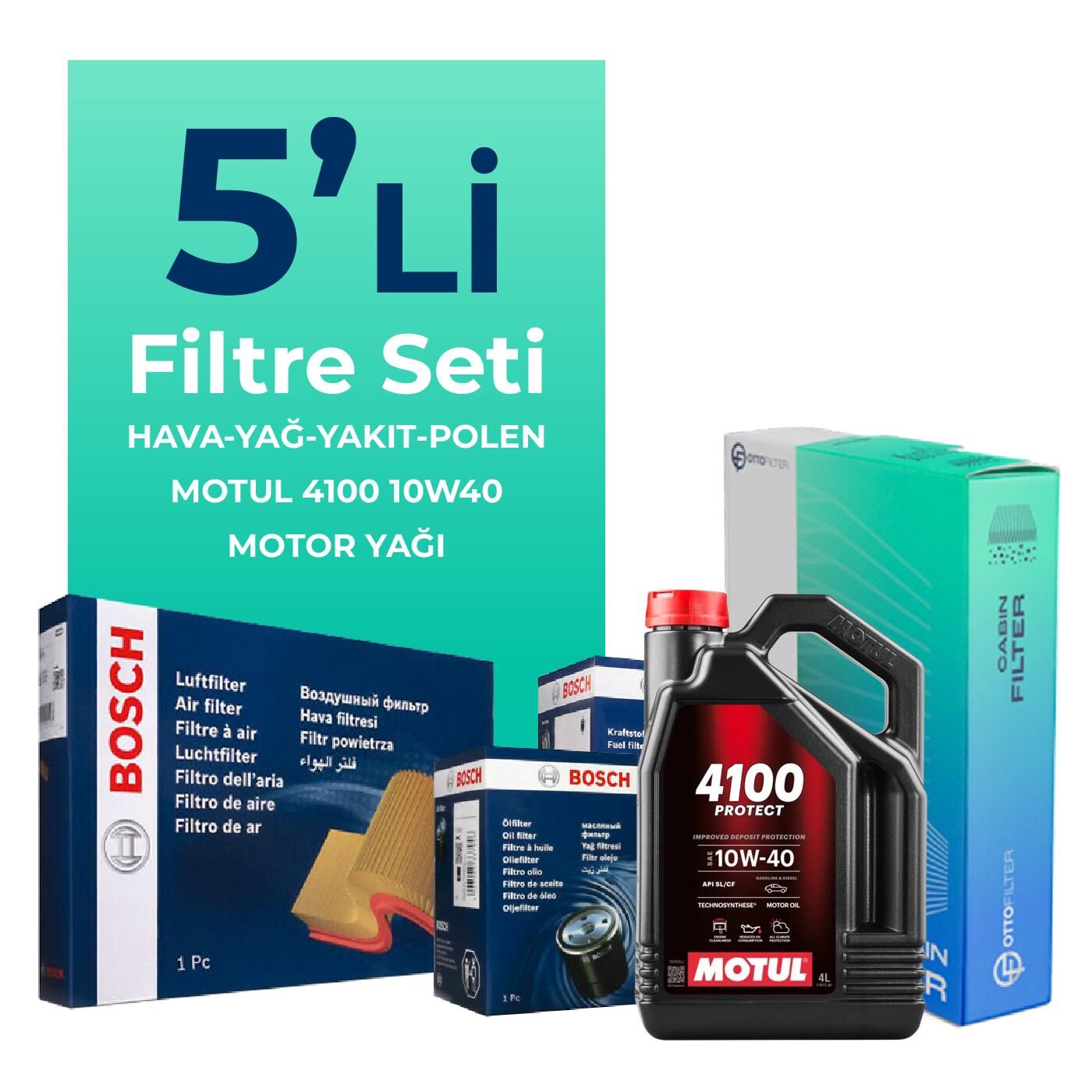 BOSCH Jeep Grand Cherokee 3.1 Dizel Filtre Bakım Seti Motul Motor Yağlı (1999-2002) 5 Li