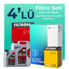 Filtron Renault Clio 1.3 Benzin TCe Filtre Bakım Seti Liqui Moly Motor Yağlı (2019-2022) 4 Lü