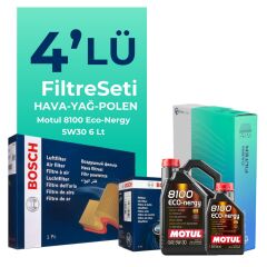 BOSCH Mercedes B200 Benzin Filtre Bakım Seti Motul Motor Yağlı (2012-2018) 4 Lü