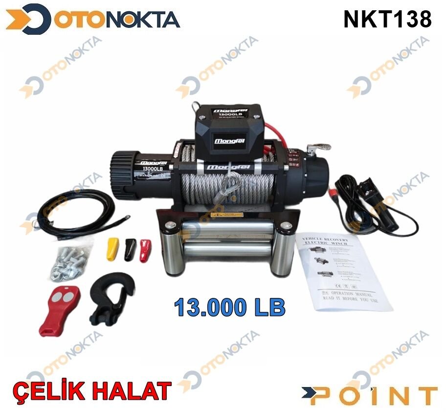OFF ROAD VİNÇ KUMANDALI ÇELİK HALAT 13000LB
